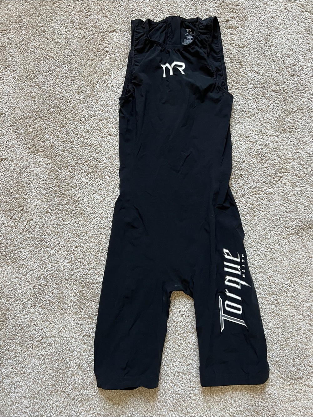 TYR Torque Elite Swimskin Women’s Open Back Racing Suit Black Size Medium